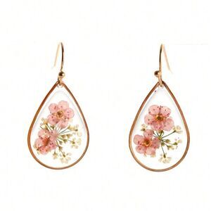 Dried flower earrings A941